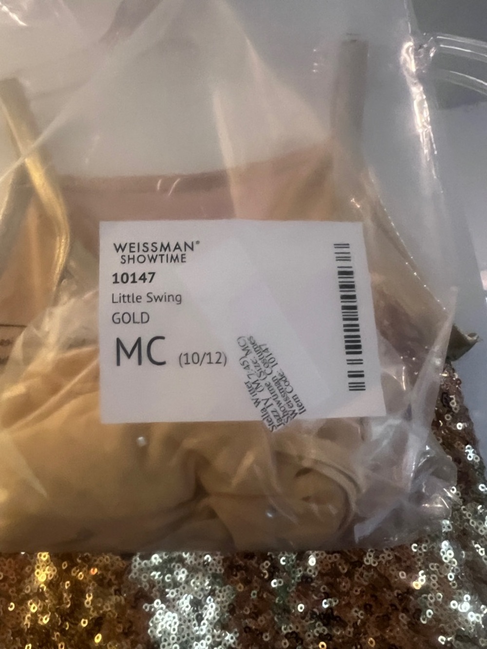 Weissman Gold Sequin Swing Dress- size MC - Picture 3 of 5